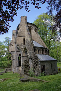 Low angle view of historic building against sky