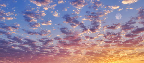 Low angle view of sky at sunset