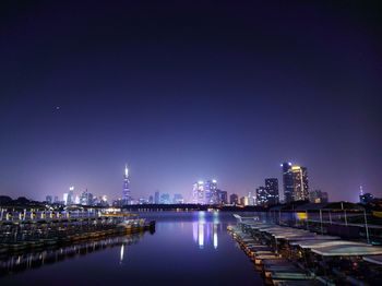 Illuminated city at night