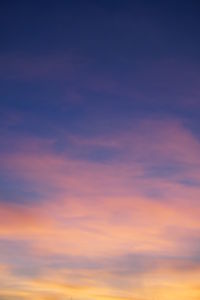 Low angle view of cloudy sky at sunset