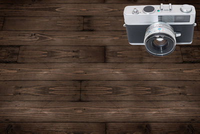 Directly above shot of camera on floor