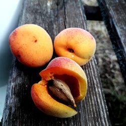 High angle view of orange on table