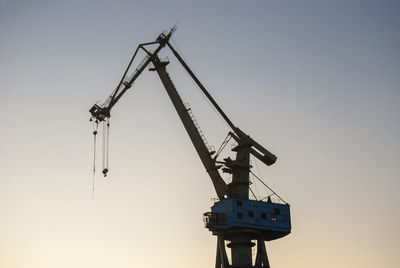 An old crane at a shipyard in rostock, germany