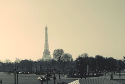 Low angle view of eiffel tower
