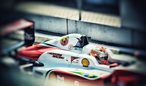 Close-up of toy car