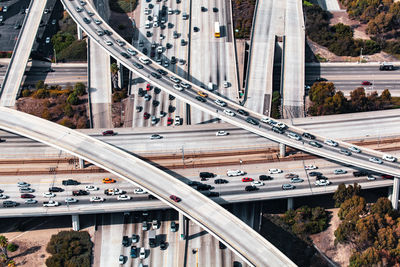 High angle view of cars moving on elevated road