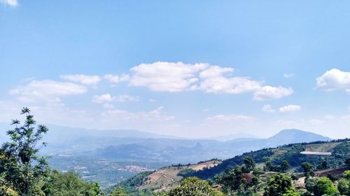 Scenic view of mountains against sky