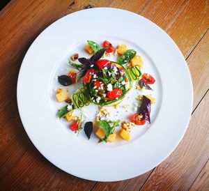 High angle view of salad on plate