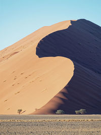 Scenic view of desert against clear sky