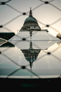 Reflection of building in water