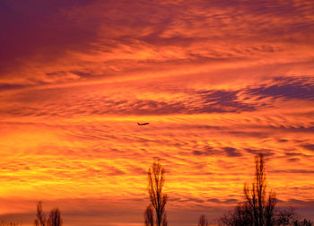 Scenic view of orange sky