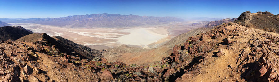 Panoramic view of mountains against sky