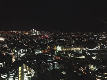 Illuminated cityscape at night