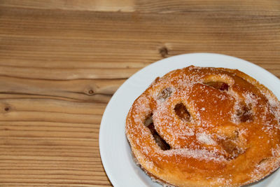 Close-up of food on wooden table