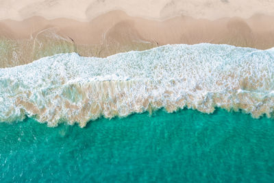 High angle view of sea waves