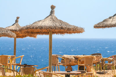 Beach umbrella sea view 