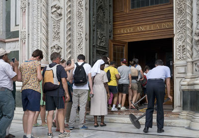 Tourists in front of temple