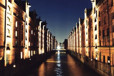 View of illuminated city