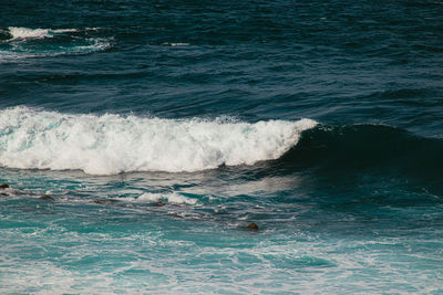 High angle view of swimming in sea