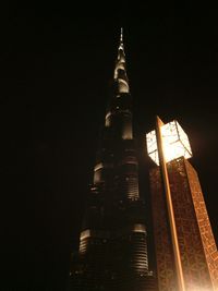 Low angle view of illuminated building