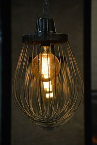 Close-up of illuminated light bulb