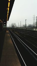 Railroad station platform against sky