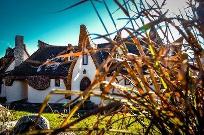 Low angle view of house against sky