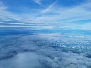 Aerial view of clouds over blue sky