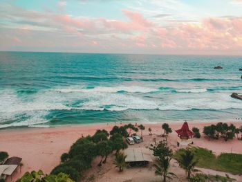 Scenic view of beach against sky