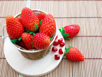 Close-up of strawberries in basket