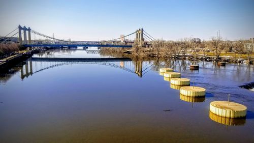 Bridge over river against sky