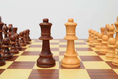 Close-up of chess pieces