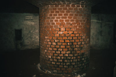 Close-up of brick wall in old building