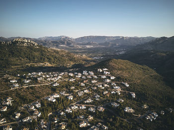 Scenic view of mountains against clear sky