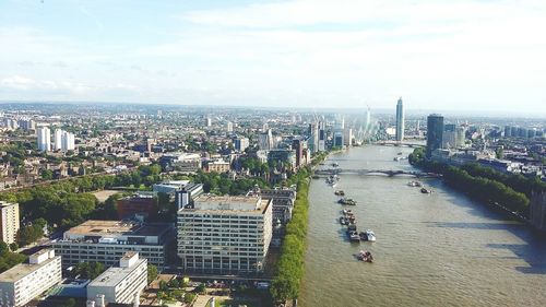 High angle view of city