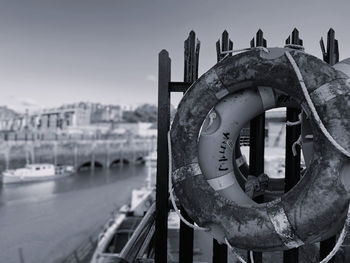 Life belt beside a river