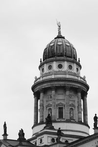 Low angle view of historic building against clear sky