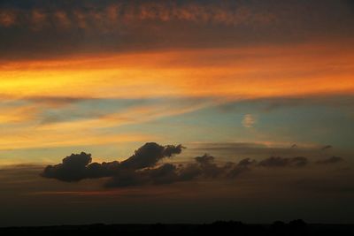 Scenic view of dramatic sky at sunset