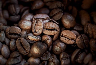 Close-up of roasted coffee beans