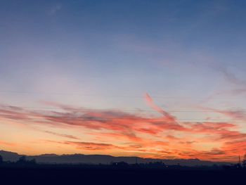 Scenic view of silhouette landscape against sky during sunset