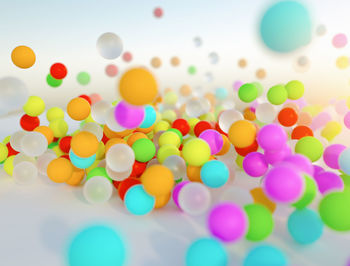 Close-up of multi colored balloons