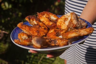 Close-up of food in plate on table