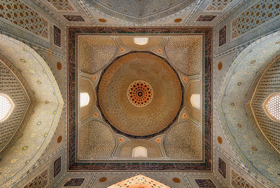 Low angle view of ornate ceiling