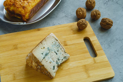 High angle view of food on table