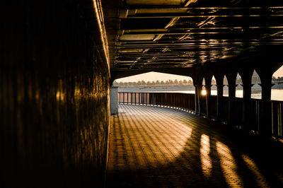 Sunlight falling in corridor