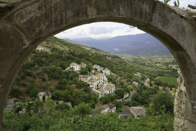 High angle view of old ruins