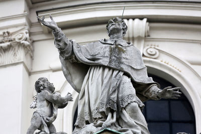 Low angle view of angel statue