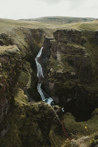 Water flowing through rocks