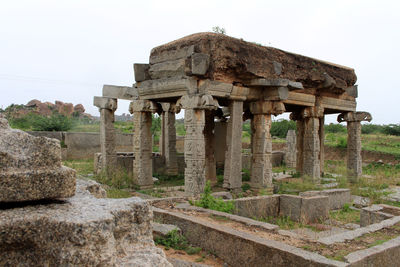 Old ruins of temple against clear sky