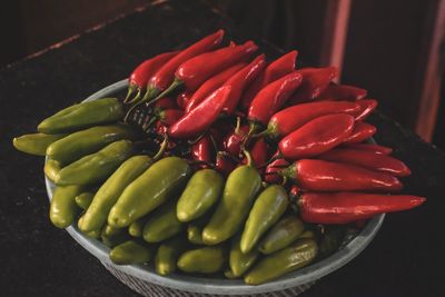 Close-up of chili peppers